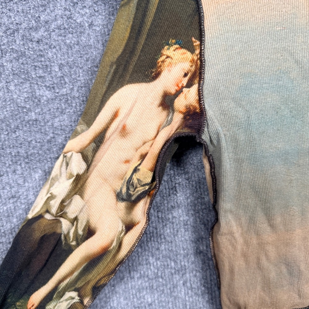 Desigual Size Medium Tee Tan Black Graphics Crew Neck Cherubs Slim Fit Artsy - Picture 6 of 8